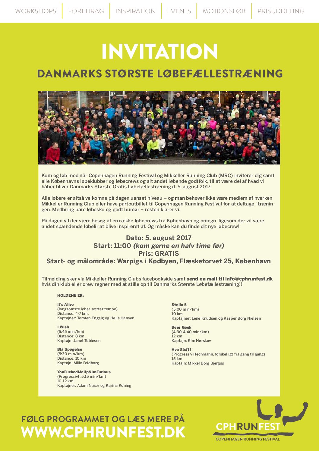 helt seriøst Eftermæle smør Invitation-Danmarks-Største-Løbefællestræning-cphrunfest • Nordtrim